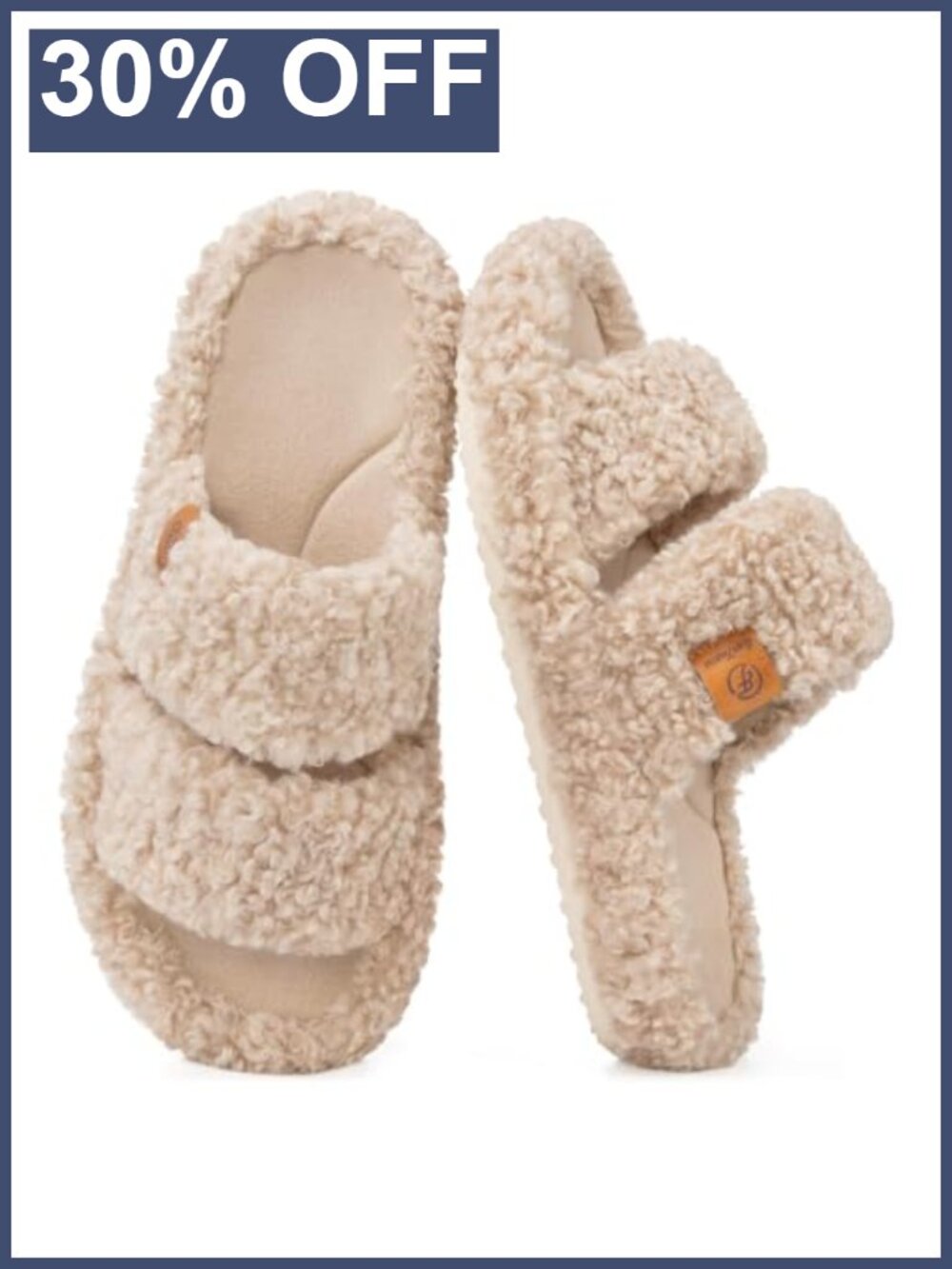 Faux Fur Open Toe Fuzzy Slippers Memory Foam House Shoes